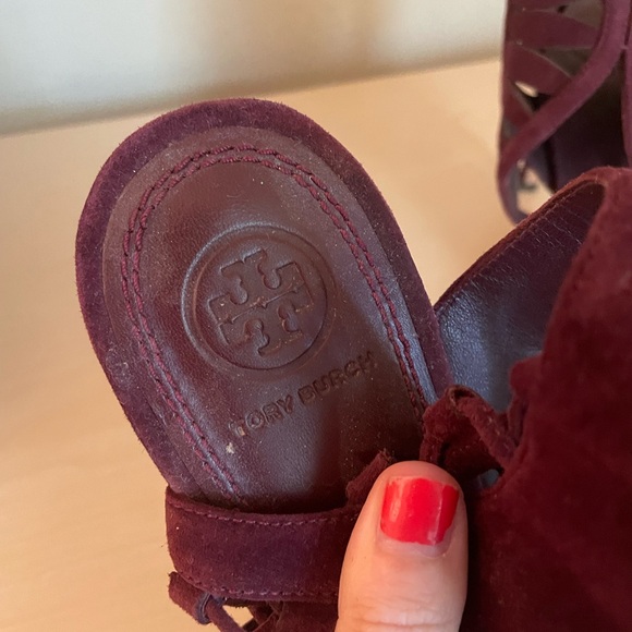 Tory Burch Burgundy Heels - Picture 2 of 5